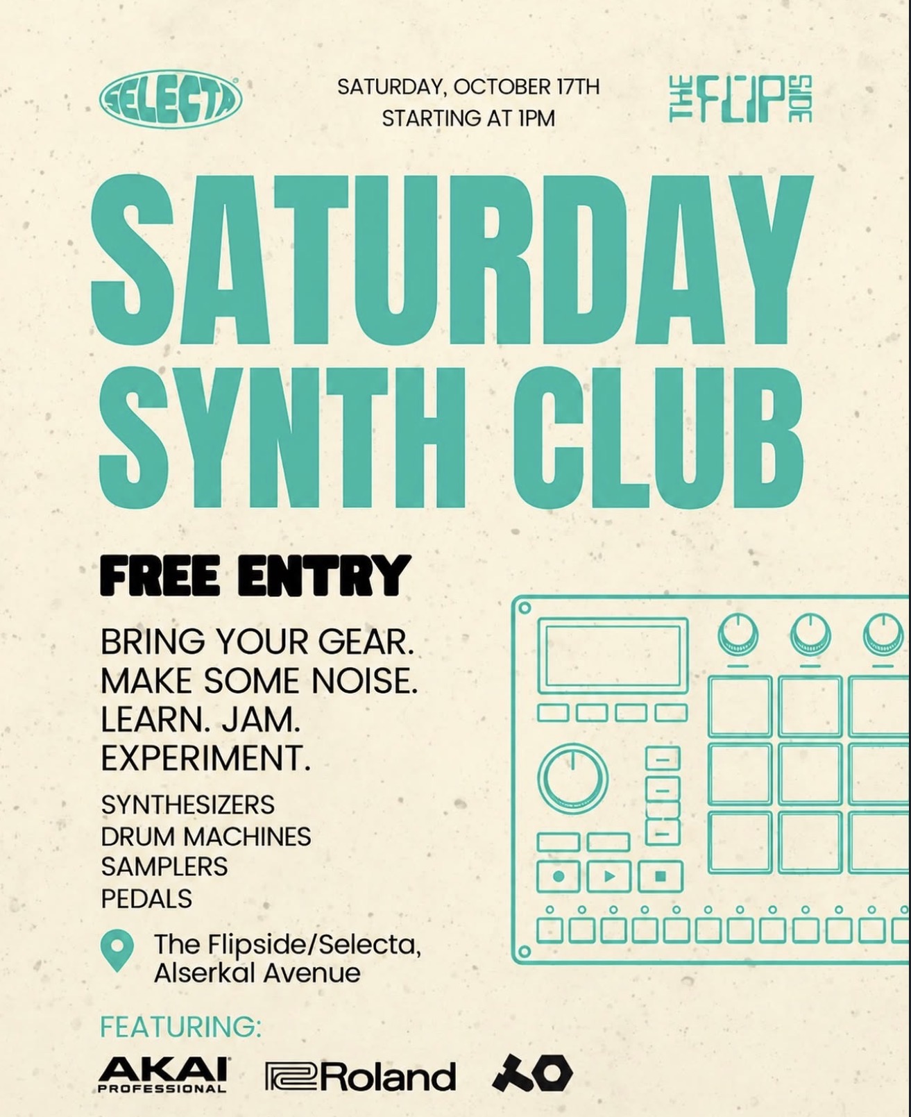 Saturday Synth Club Select DJs The Flip Side Dubai Alserkal Avenue Synth community 